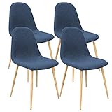 PRODUKTDETAILS - Maße (B/H/T): 44 x 87x 47 cm // Sitzhöhe: 50 cm // Belastbarkeit: 120 kg // Material Beine: Metall in Holzoptik // Material Bezug: Polyester // Farbe: dunkelblau