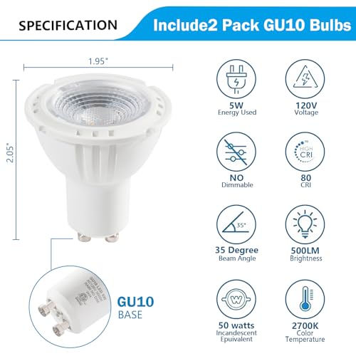 Image of Uplighting Indoor Floor Can Light, Up Lights with 3000K LED GU10 Bulbs, ETL 5W Floor Spot Lights Indoor for Home Accent Behind Couch Lighting, 5.9 FT Plug Cord & Foot Switch,2 Pack