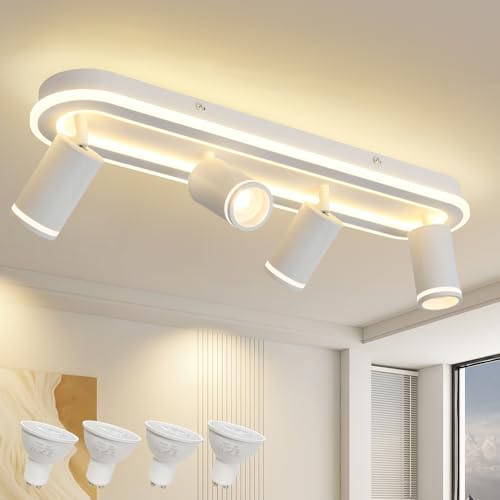 LED Track Lighting Spotlight Kit with 4 Rotatable Heads