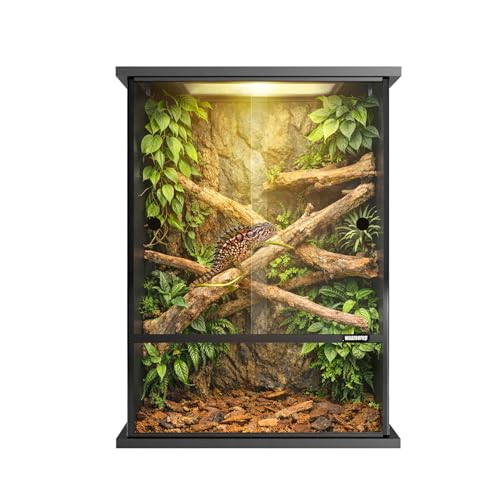 waazoorep 33 Gallon Tall PVC Reptile Enclosure 18x18x24 Reptile Tank Terrarium for Arboreal Snake Ball Python Gecko Frog Lizard Chameleon Bearded Dragon Spider