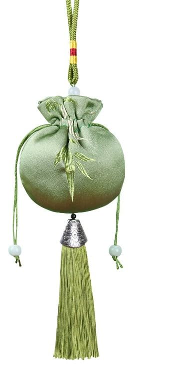 Ambientador Colgante Natural en Bolsa de Satén Verde miniatura 1