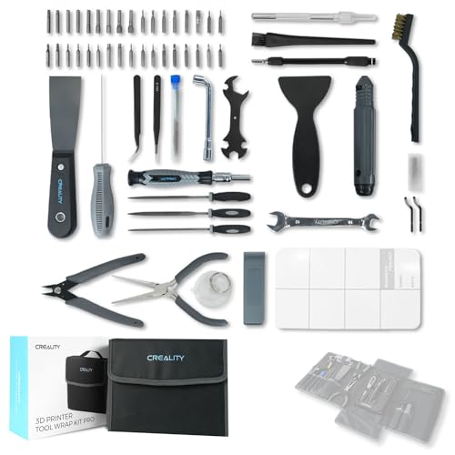 Creality Upgraded 3D Printer Tool Wrap Kit Pro, 74Pcs Includes Deburring Tool, Nozzle Cleaning Tools, Art Knife Set, Tub