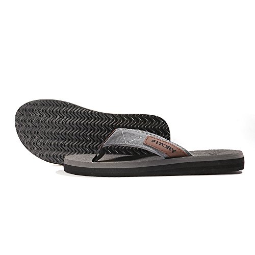 Fitory Men's Flip-Flops, Thongs Sandals Comfort Slippers For Beach Grey Size 10 #TOP6