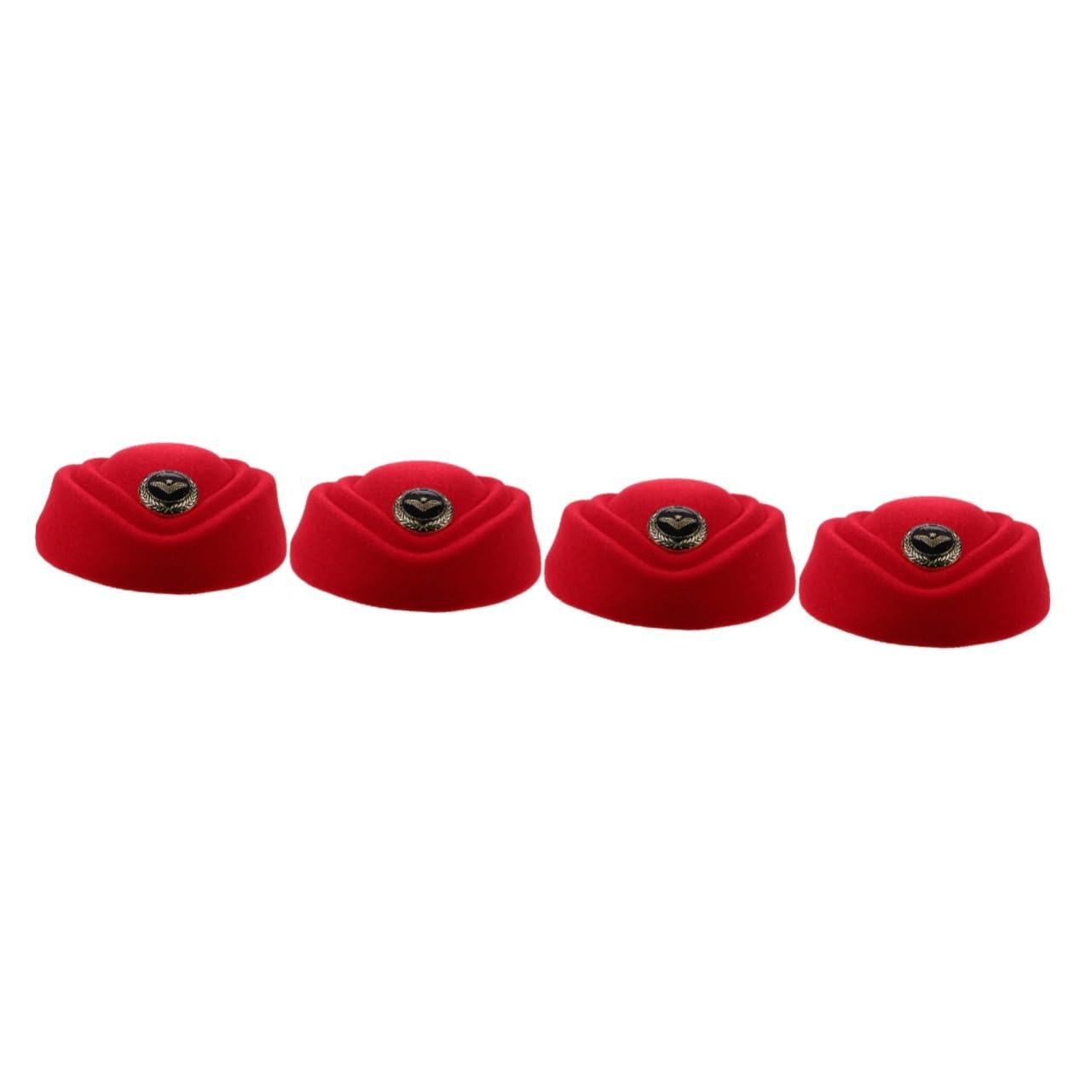 VALICLUD Sombrero de azafata Gorras Sombrero de Cosplay de Fiesta de Asistente de Vuelo Gorro de azafata Sombreros de azafata para Mujer Sombrero de Boina sintió Rojo