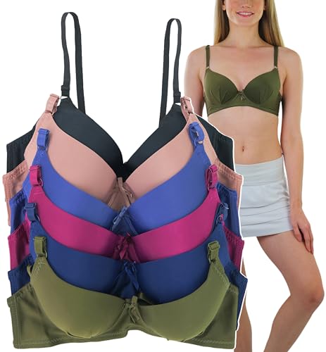 Image of ToBeInStyle Women's Pack of 6 Classic Style Underwire Supportive Padded Bras