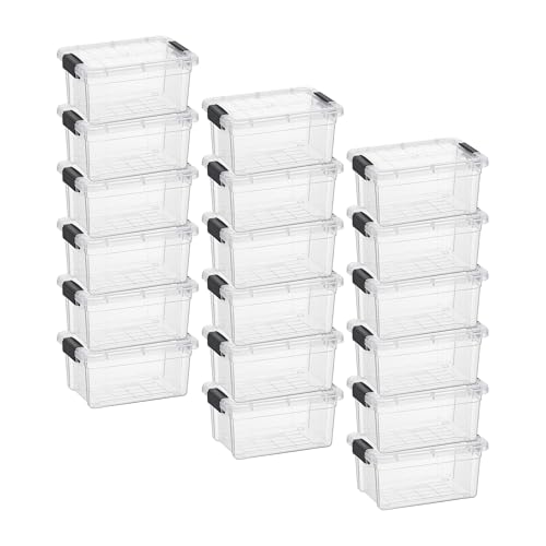 Image of Superio 1.85 Quart Clear Plastic Storage Boxes with Lids, Stackable Organizer Containers, BPA-Free Storage Bins for Home, Office, School & Dorm, 18 Pack