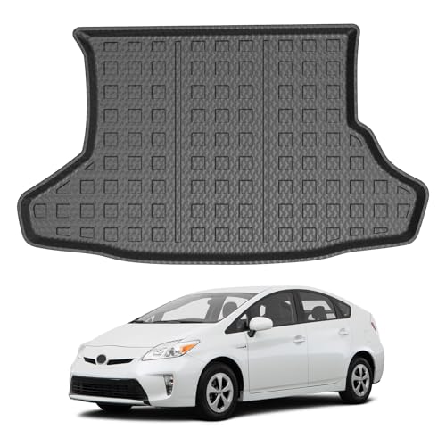 Image of Mixsuper Custom Fit Cargo Liner for 2010-2011 Toyota Prius Base, 2012-2015 Toyota Prius Two /Three /Four /Five, All Weather Rear Cargo Trunk Mat Black