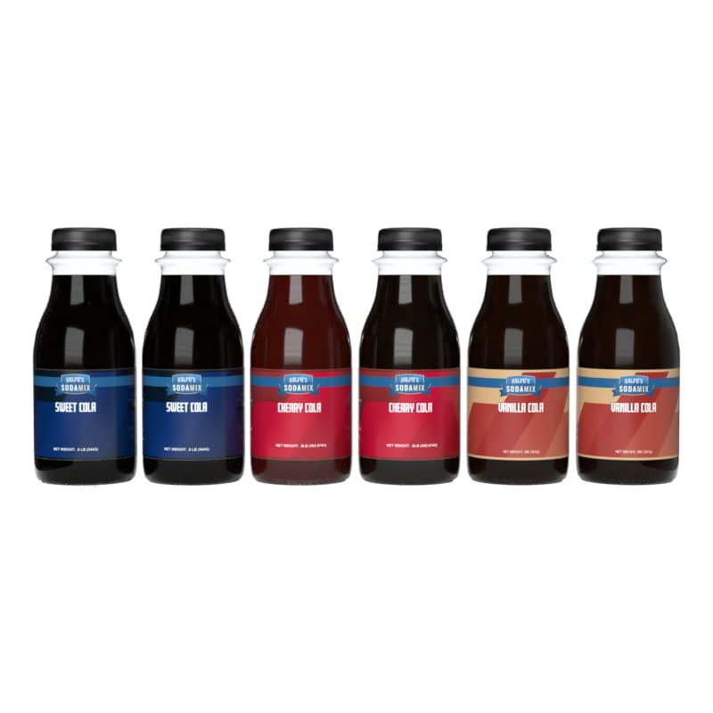 Ralph's 6 Pack Sparkling Water Soda Maker Cane Sugar Flavoring Syrup | Sweet Cola x2 | Cherry Cola x2 | Vanilla Cola x2