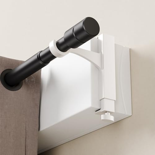 Ensemble de 2 Supports de Tringles à Rideaux réglables pour Les coffres de Volets roulants, Aucun perçage n'est nécessaire, Facile à Installer, Hauteur de 14.5 à...