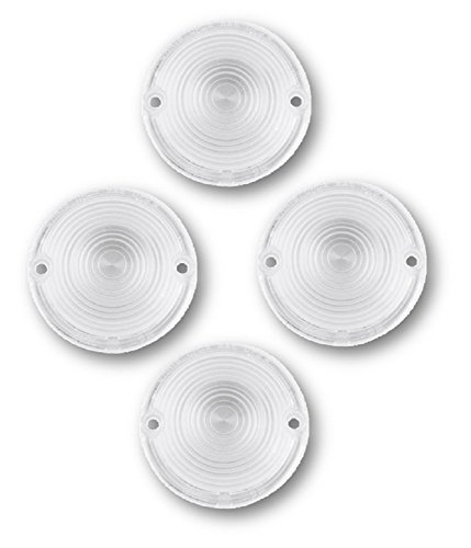 Orange Cycle Parts 4 Pack Flat Clear Turn Signal Blinker Lens for Harley FL/FLH/FLH-80 1963-1984 FX 1971-1982 Sport Glide FXRT 1984-1985 repl. 68570-63A