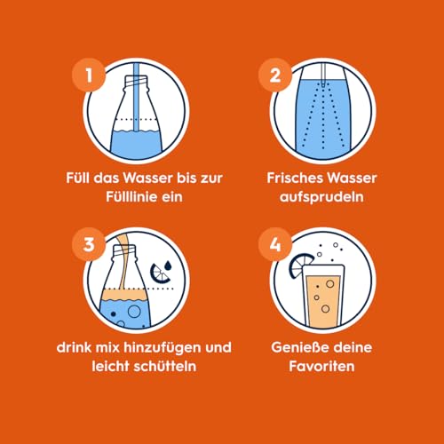 Sodastream drink mix Mirinda – Sirup für gesprudeltes & stilles Wasser, 4er Pack (4 x 440 ml), ergibt bis zu 9L Fertiggetränk 4