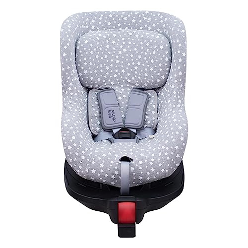 JYOKO Kids Funda Compatible con Romer Dualfix, Swingfix (DUALFIX ISIZE  SWINGFIX ISIZE, White Star)