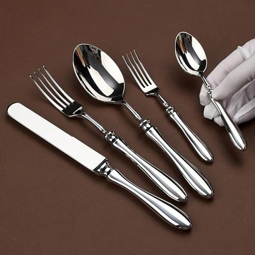 32 Pieces Silverware Set,18/8 stainless steel set for 8,Flatware set Water droplet shaped handle, Fine Silverware set and Dishwasher Safe