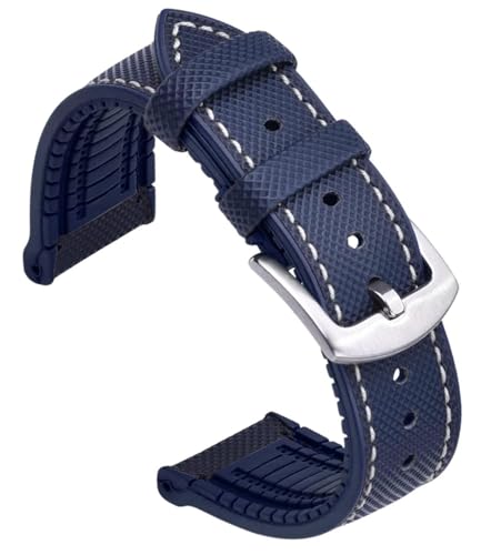 Bracelet de montre en fluoroélastomère et cuir haut de gamme imperméable
