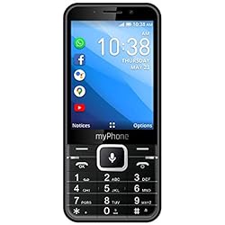 Teclado Físico Para Android myPhone Up Smart libre, 3.2´´ teléfono móvil con Whatsapp, Facebook, Google Apps, Batería de 1200 mAh, Dual Sim, GPS, 4GB ROM, Cámara 5MP, KaiOS, 3G - Negro