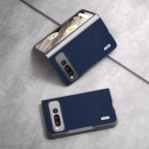 Coque Google Pixel Fold en cuir bleu marine et carbone - 2