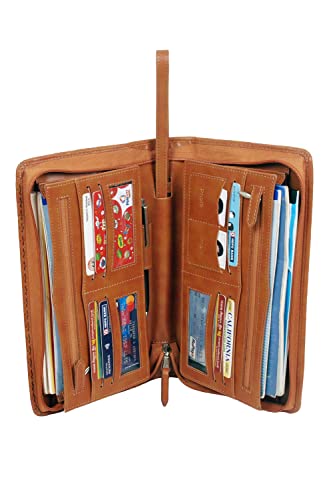 Image of Sukeshcraft Multiple Cheque Book Holder | Original PU Holds Upto 8 Cheque Books, DeepTan