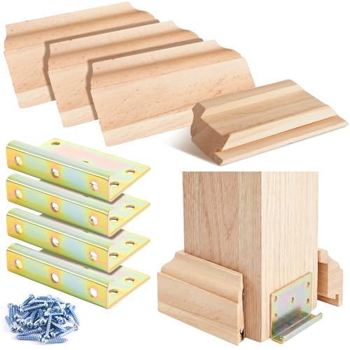 Blulu 4 Set 3-1/2" Newel Post Mounting Kit, Fastener Installation Kit