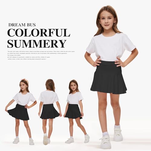 Dream Bus Girl Pleated Skirts Built In Shorts Little Kid Tennis Skirts Skorts Toddler Girl Athletic Skorts Flowy Skirts thumb #1