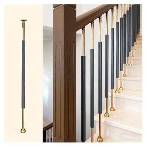 Rampe d'escalier moderne en aluminium gris rond pour villa