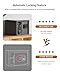 Billconch Smart Gun Safe for Multiple Pistols - Automatic Lock Safe Box with LCD Display/Voice Guide, Quick Access Unlock with Fingerprint/Keypad/Key/App, Biometric Handgun Safe for Money Valuables