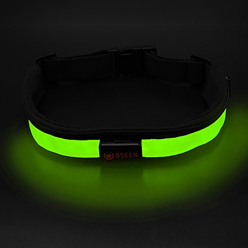 image for BSEEN Led Running Belt USB Rechargeable Reflective Waist Pack High Vis