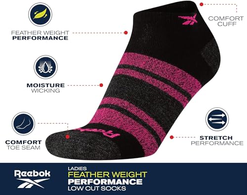 Reebok Women's Athletic Socks - Performance Low Cut Socks (6 Pack)3