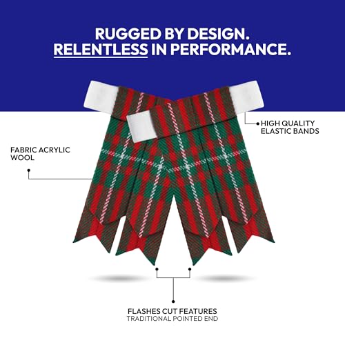 Image of Scottish Tartan Kilt Flashes with Elastic Adjusters