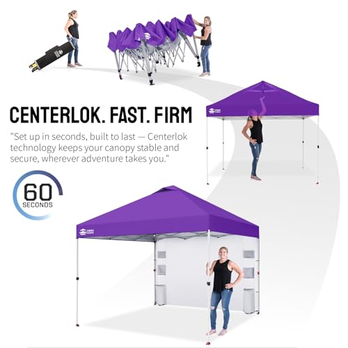 Image of CROWN SHADES Canopy Tent 10x10 Pop Up Canopy with Side Pockets, Purple