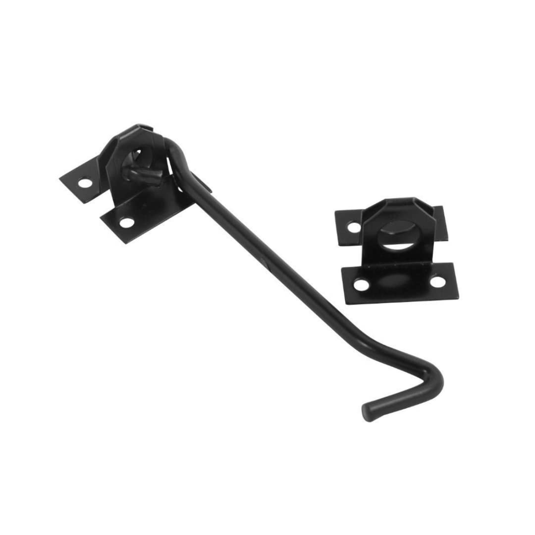 Vibe Black Cabin Hook Wire 200Mm On Gate Latch, Door Latch, Door Hook, Hook And Eye Latch, Garden Gate Latch, Door Catch, Gate Latches For Internal And External Doors