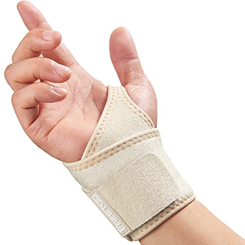 FREETOO Handgelenk Bandagen,Handgelenkbandage Damen und Herren für Sehnenscheidenentzündung,Karpaltunnel Handgelenkstütze Gelten Kraftsport,Sport-Beige