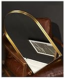 Photo Gallery specchio da bagno ad arco, specchio da parete con cornice in acciaio inossidabile spazzolato dorato, per toeletta, ingresso, specchio per il trucco, 40×60 cm/50×75 cm, specchio moderno Photo Gallery specchio da bagno ad arco, specchio da parete con cornice in acciaio inossidabile spazzolato dorato, per toeletta, ingresso, specchio per il trucco, 40×60 cm/50×75 cm, specchio moderno