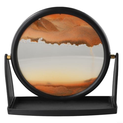 Ehlivhall Sand Motion Art Frame, Dynamic Quicksand Painting with Flowing Sand for Home and Office Desk Decor, Stress Relief Rotating Liquid Art Picture, Unique Idea for Family and Friends(yellow) - Image 2