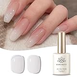 BORN PRETTY ジェルネイル 乳白色 シアーカラージェル ゼリー ナチュラル ホワイト カラージェル 透明ジェル 透明感あり白い クリアベース UV/LED対応 ソークオフジェル ネイルアートサロン用品 [並行輸入品]