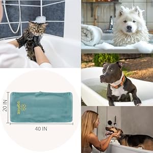 Xrlsg personalized dog towel custom towel for dog bath supplies with embroidered pattern name super absorbent towels for pet bath 20 in x 40 in green   cucciolini doodles