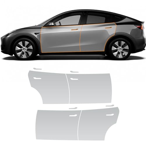 FDAIUN for Tesla Model Y 2017-2024 PPF Precut Gloss Clear Car Paint Protective Film Self Healing TPU HD Film Scratch Protector Exterior Accessories (Door + Door Handle 8Pcs)