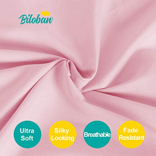 Biloban Pack and Play Sheets Fitted, 2 Pack Pack and Play Sheet Fits for Graco Pack n Play Mattress, Neutral Playard Sheets for Baby Boys and Girl, White & Pink, 38”X 26”