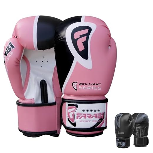 Farabi Sports Boxhandschuhe 10 oz, 12 oz, 14 oz, 16 oz Box Handschuhe für Training, Sparring, Kickboxen, MMA, Muay Thai, Boxhandschuhe männer & Damen Kampf Handschuhe (Pink Brilliant, 8-oz)