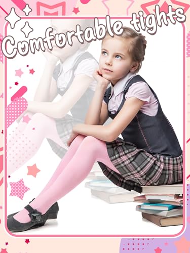 Image of Fourluoo 3 Pairs Girls Tights Colorful Pantyhose Soft Thigh High Sock Seamless Dance Leggings Wedding Tights for Girl