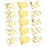 Abaodam 60個 使い捨てポップコーンボックス おしゃれな条紋とドット柄 紙製フライドポテト容器 パーティーや映画鑑賞に 軽量で持ち運び便