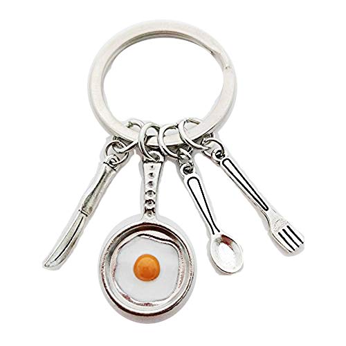 Porte-clés en Forme d'œuf Frit pour Chef de Cuisine, Cadeau
