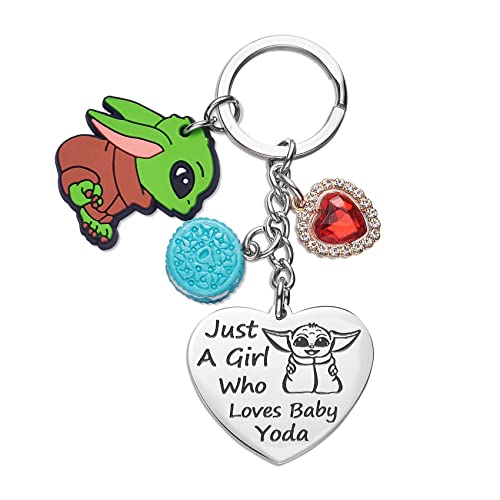 Melix Home Baby Yoda Gifts - Llavero mandaloriano lindo regalo para hija, adolescente, niñas, llaveros de corazón Yoda Stuff, regalo de cumpleaños (baby yoda)