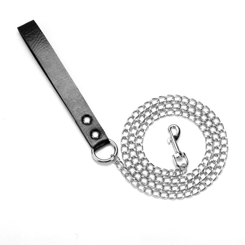 Black Wide Soft Faux Leather Collar Choker and Chain Set,Adjustable Thick PU Necklace for Cosplay, Big Ring Charm Chocker4