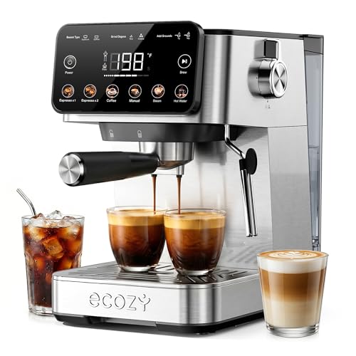 ecozy 2-in-1 Espresso Machine with Milk Frother, Guided Touchscreen by ecozy - Used condition - US$135.41