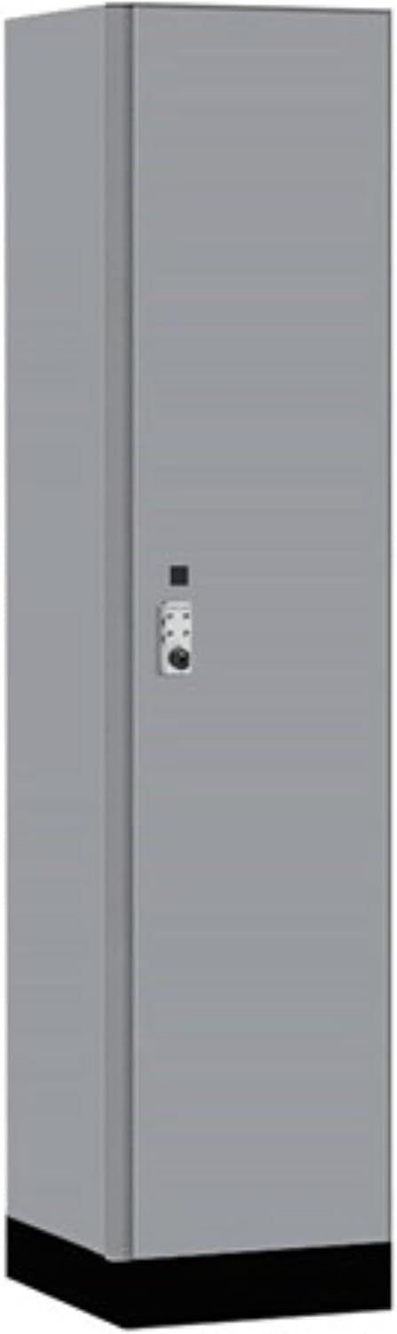 Salsbury 18" Wide Premier Wood Locker-Single Tier-1 Wide-6 Feet High-18 Deep-Winter Fog-Silver Resettable Combination Locks