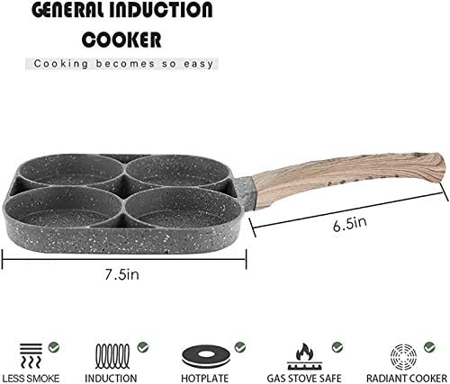 Baboies Non-Stick Frying Pan with 4 Hole Pancake Pan Fried Egg Burger Pan