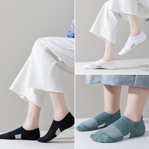 Image of EPEIUS Thick No Show Socks for Women Athletic Ankle Socks Cushioned Running Low Cut Non Slip Footies 3 /6 Pairs