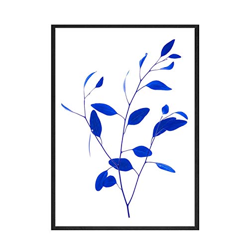 Toile d'art mural branches bleues pour un salon moderne au style nordique épuré