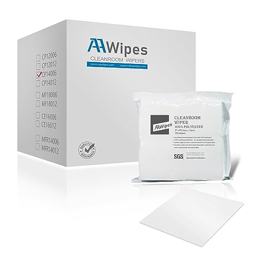 Image of AAWipes Cleanroom Double Knit 100% Polyester Wipers 6 inchx6 inch Case Pack (1 Case with 6,000 Wipes per 40 Bags, 150 Pcs /Bag, CP14006) Lint Free Cleanroom Wipers Bulk