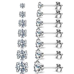 Upgrade 7pairs Shiny Stud earrings set